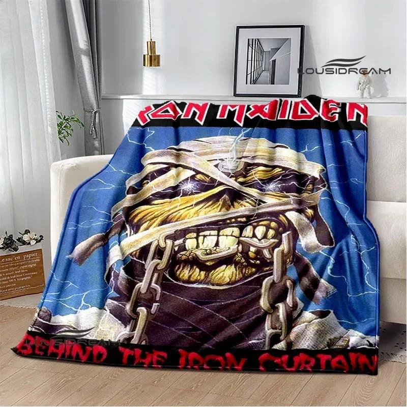 Rock Band I-Iron M-Maiden Printed Blanket Kids Warm Blankets Flannel Soft and Comfortable Blanket Bed Linings Birthday Gift