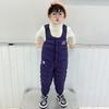 Kids Overalls Jumpsuit Down Pants Suspenders Pants Baby Suspenders Rompers Clothes Snow Play Boys Girls Padded Thick Autumn Winter 90 100 110 120