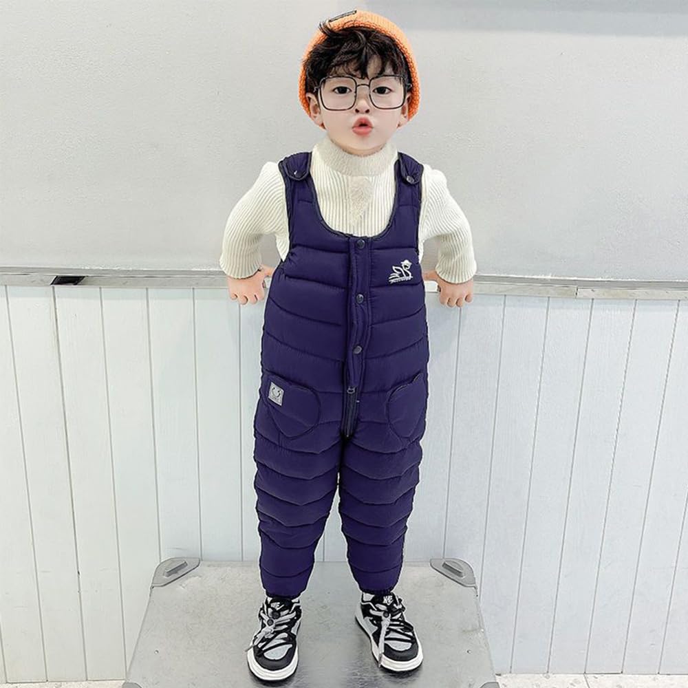 Kids Overalls Jumpsuit Down Pants Suspenders Pants Baby Suspenders Rompers Clothes Snow Play Boys Girls Padded Thick Autumn Winter 90 100 110 120