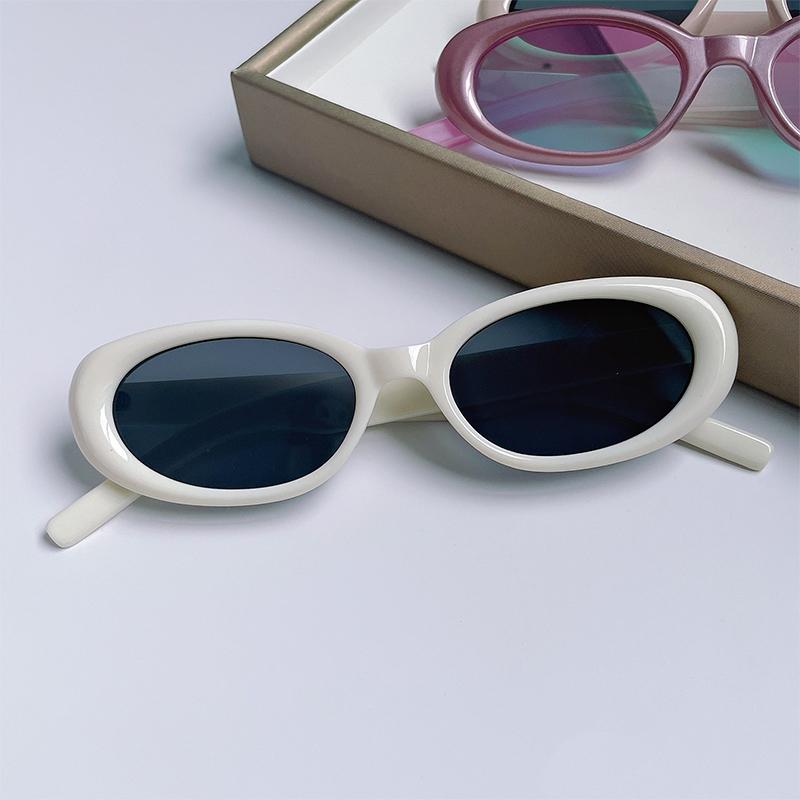 Vintage Sun Glasses  Trendy Small Oval Frame Sungalsses For Women Men Small Frame Sunscreen Shades Uv Protection Eyewear