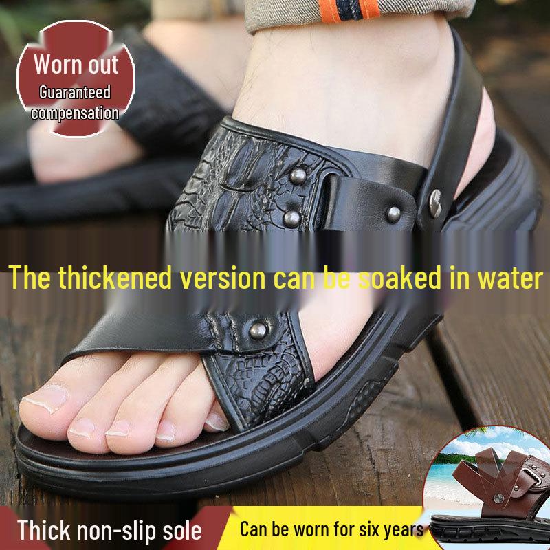 Herren Dual-Use Zehensandalen mit geschlossener Zehe: Rutschfest, Atmungsaktiv, Weiche Sohle, Langlebige Sommer-Strandschuhe