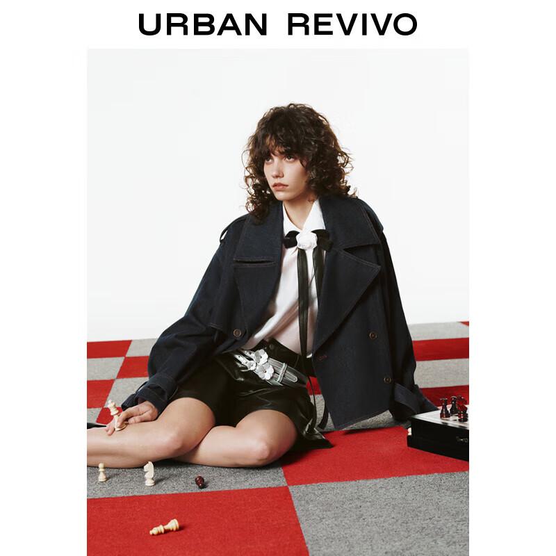 

Женский тренч из вываренного денима в стиле ретро M