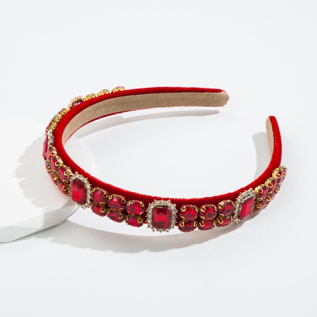 Temperament Hair Band Women Full Diamond Baroque Inlaid Headband
