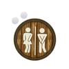 Cotton Thread Wooden Bathroom Sign Rustic Restroom Door Men Women Hanging Sign Restaurant Office