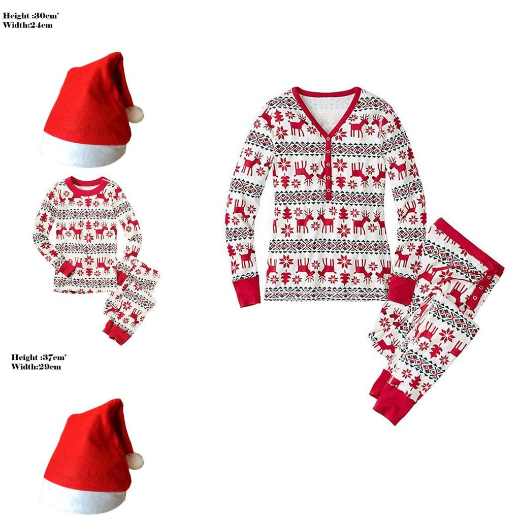 Set Pigiama Festivo di Natale per Famiglia Uomo Donna Bambino con Design a Stampa di Cervo