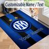 Custom Text Printed Rug Inter Milan Non Slip Floor Carpet For Home Room Decor