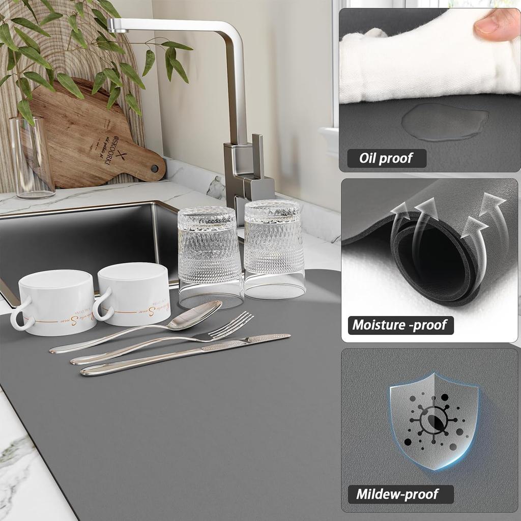 Modern Abstract Geometric Absorbent Dish Drying Mat Decor Multi-Functional Kitchen Counter Dining Table Coffee Machine Pad