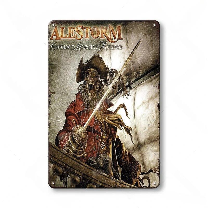 Vintage Trink-Rum Captain Morgan Blechschilder Poster Wanddeko Retro Metallschild Havana Club Bacardi Kraken Plakette Bar Kitsch