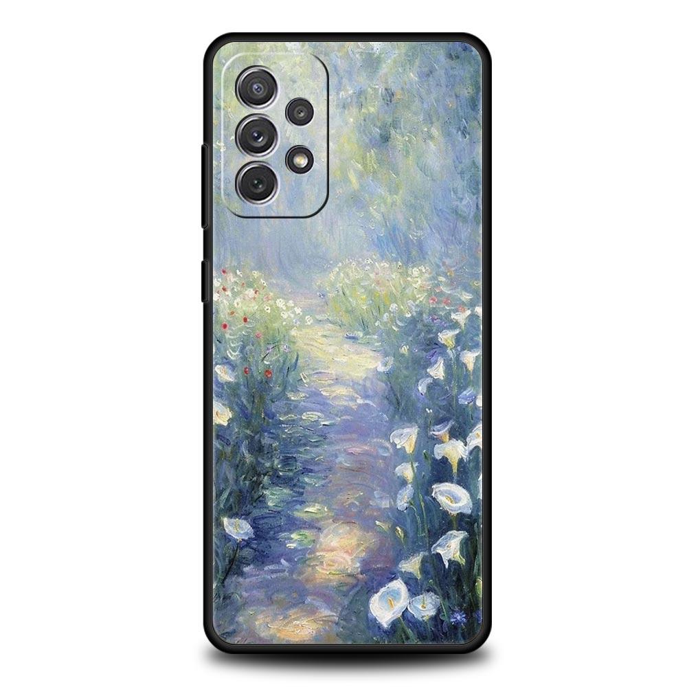 Claude Monet Garden Paint Art Case for Samsung A17 A13 A15 A25 A35 A51 A55 A71 A21S A11 A31 A41 A23 A53 A73 5G A03S A05s Cover