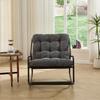 Outdoor Rocking Chair, Comfy Cushion, with Soft Thick Cushion,for Living Room, Bedroom, Reading Room, Black Frame with Grey Cushion