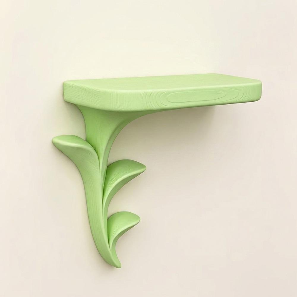 Stile Vegetale Germoglio a Forma di Scaffale da Parete Galleggiante Plastica Stabile Supporto Espositore per Piante Verdi Stampato 3D Irregolare Artistico
