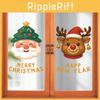 Window Christmas Pvc Sticker Santa And Reindeer Design For Home Decoration