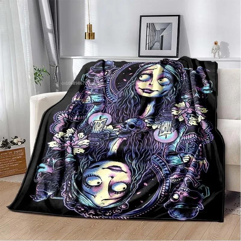 Sorrow Love Story Die Braut des Geistes Decke Hochzeit in der Nacht Decken für Bett Sofa Goth Braut Halloween Decke