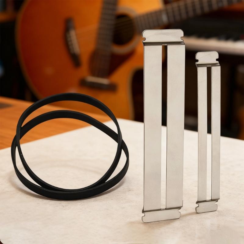 Fretboard Guards with Rubber Attachments Providing Enhancing Grip and Scratch Prevention Metal and Rubber Texture