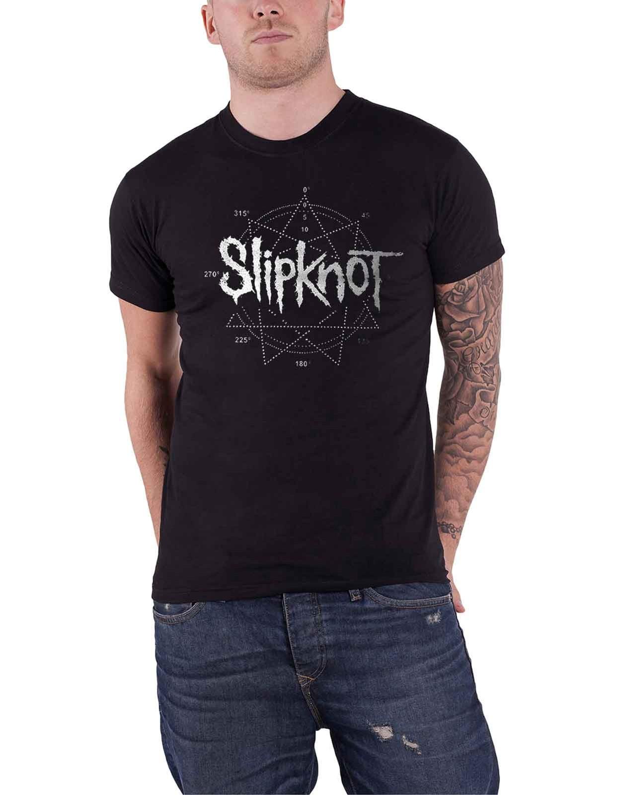 Slipknot T Shirt 9 Point Star Diamante Band Logo new Official Unisex Black Size S