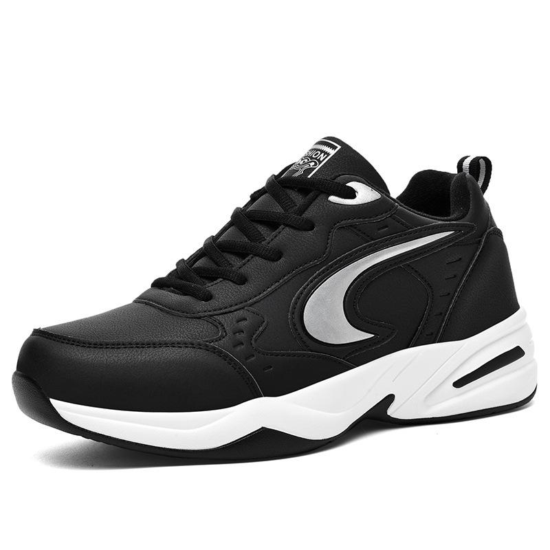 Scarpe calde in cotone velluto pelle, scarpe sportive nere invernali anti-freddo, antiscivolo e resistenti all'usura casual