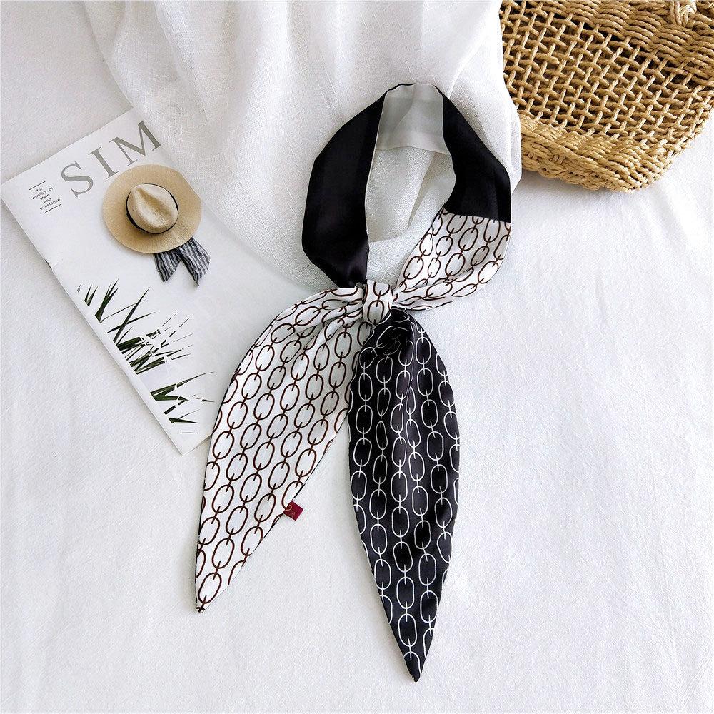 Nuova sciarpa tinta unita per le donne in primavera e autunno versatile cinturino da polso a nastro fascia decorazione alla moda protezione del collo per studenti piccola sciarpa
