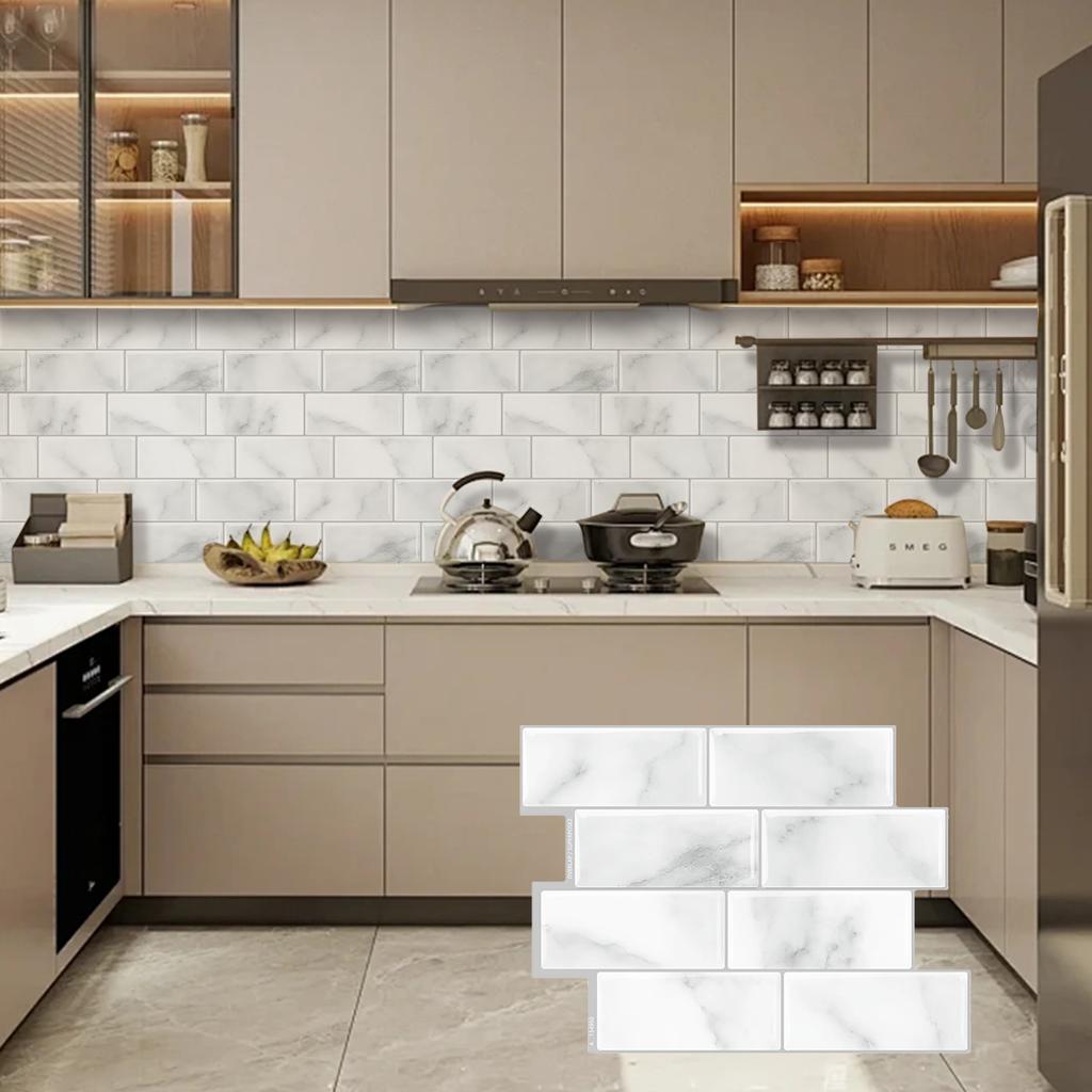 Peel And Stick Wall Tile Waterproof Wallpaper For Living Room Kitchen Interior Decorative 3D Wall Tiles