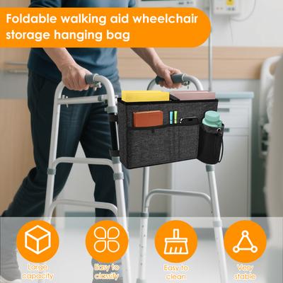Gehhilfen-Tasche Faltbarer Rollator Gehhilfe Aufbewahrungskorb Tragetasche mit Getränkehalter Freigabe Handtragetasche für Senioren und Behinderte