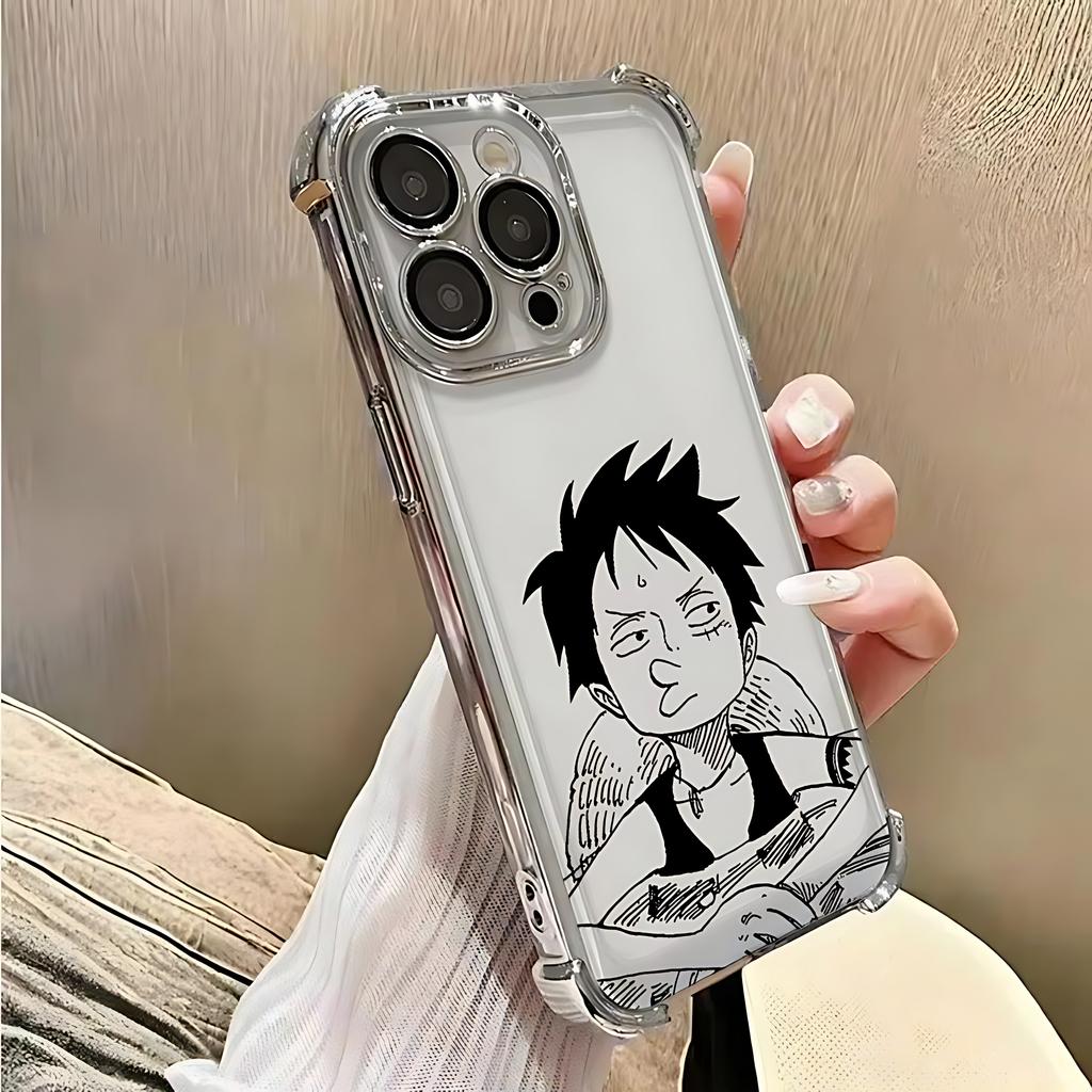 Cartoon O-One Piece Plating Phone Case For Luffys Samsung A37 A57 A07 A36 A16 A06 A35 A55 A25 A26 A15 A54 A34 A24 A05 A04 4G 5G