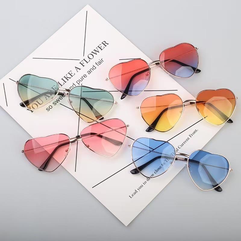Occhiali da Sole Amore Retro Occhiali Oceano Metallici Occhiali da Sole Personalizzati da Uomo e Donna Occhiali da Sole Bicolore Cuore di Pesca