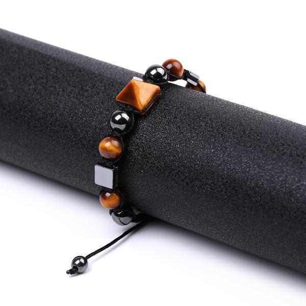 Pyramide, quadratische Perlen, Mix-Match, geflochtenes Armband, weibliches Tigerauge, Amethyst, Lapislazuli, Charm-Armband, Kristall-Energie-Schmuck, YSL