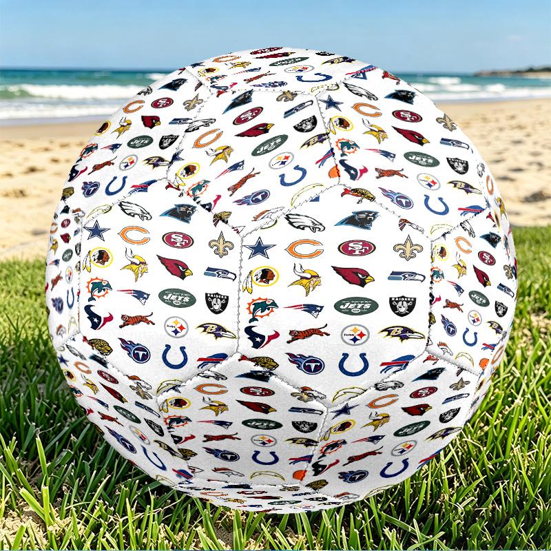 NFL Print Size 5 Soccer Ball, PU Wear Resistant Football for Match Training and Daily Practice, Birthday Gift for Soccer Fans