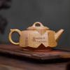 Hexagonal Sea View Yixing Zisha Teapot with Dragon Bone Gold Sand 