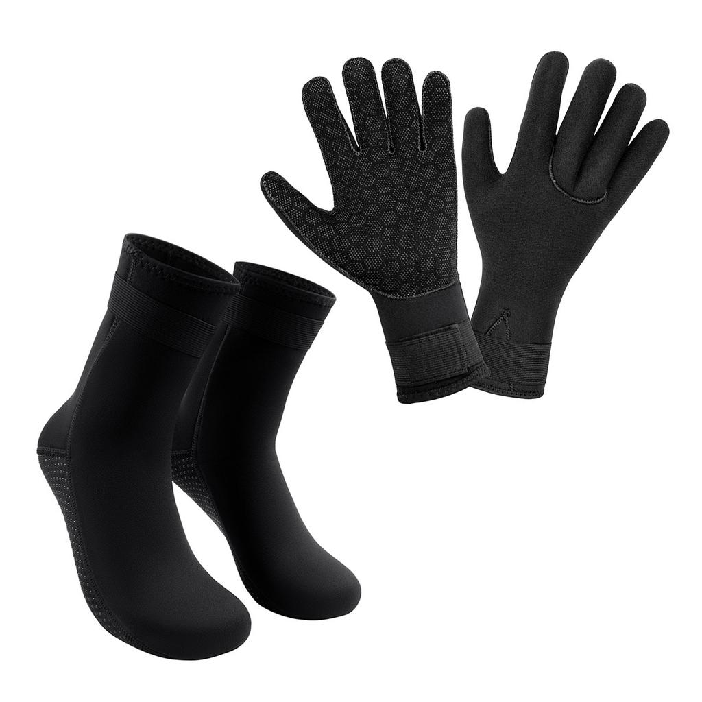 3mm Neopren Tauchhandschuhe Socken Verstellbare Handgelenk Knöchelriemen für Surfen Schnorcheln Kajakfahren Schwimmen Wassersport