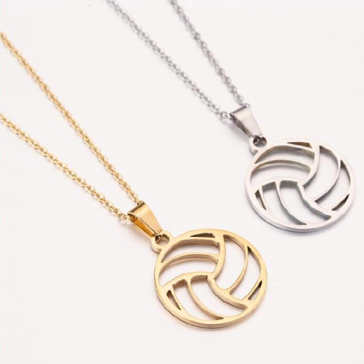 Elegant Stainless Steel Volleyball Jewelry Gift  Adjustable Neckchain Comfortable Corrosion Resistant Necklace