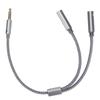 Hodetelefonforlengelseskabel 4-polet Gullbelagt Hann til To Hunn Hodetelefon Y-kabel for Bærbar PC Telefon Datamaskin