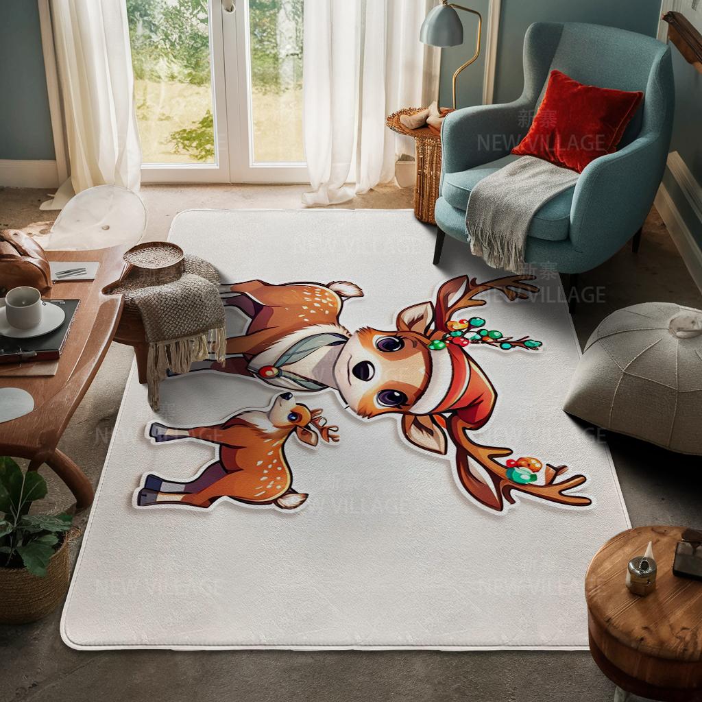 House Entrance Carpet Home Door Mat Living Room Bath Foot Bathroom Non-slip Water Absorption Rugs Bath Merry Christmas Winter