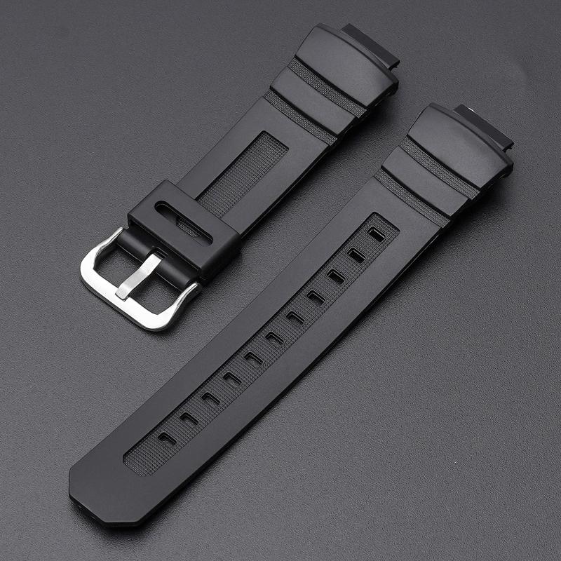 Ремешки из ТПУ для часов Casio AW-590/AW-591 AW-5230/AW-282B AWG-M100 AWG-M101 G-7700/G-7710 Замена ремешка Аксессуары 16mm