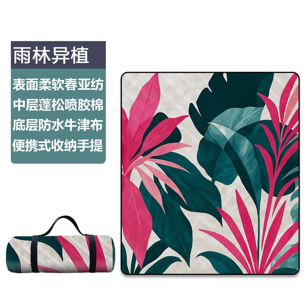 Ultrasonic Picnic Mat Thickened Camping Floor Mat Portable Beach Camping Mat Waterproof Outdoor Outing Cartoon Moisture-proof Mat