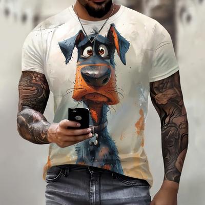 Urlaub 3D Honest Dog Tees Herren T-Shirt Tops Mode Männer Tiermuster T-Shirt Übergroße Streetwear O-Ausschnitt Modekleidung