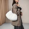 Dames Schoudertas met Pluizig Bont Herfst/Winter 2026 - Stijlvolle Handtas Tote met Textuur