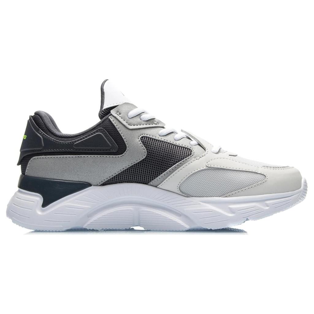 Li Ning Versatile Cushioning Slip Resistant Abrasion Resistant Low top Running Shoes Men's Antarctic Gray ARHQ093-4