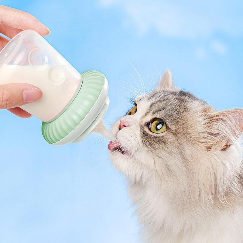 Kitten Feeding Bottle Small Animals Feeder Ergonomic Removable Silicone Feeding Nipple Kitten Bottles For Nursing All Breed Of