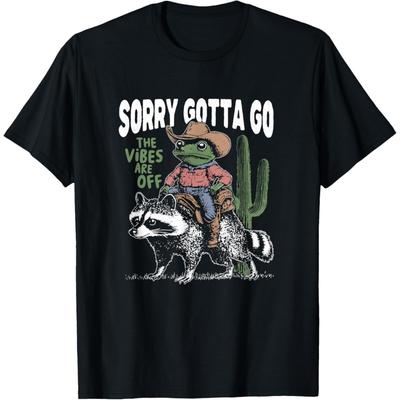 AniuGEYANIU Sorry, muss los, die Stimmung ist schlecht, Lustiges Waschbär-Grafik-T-Shirt