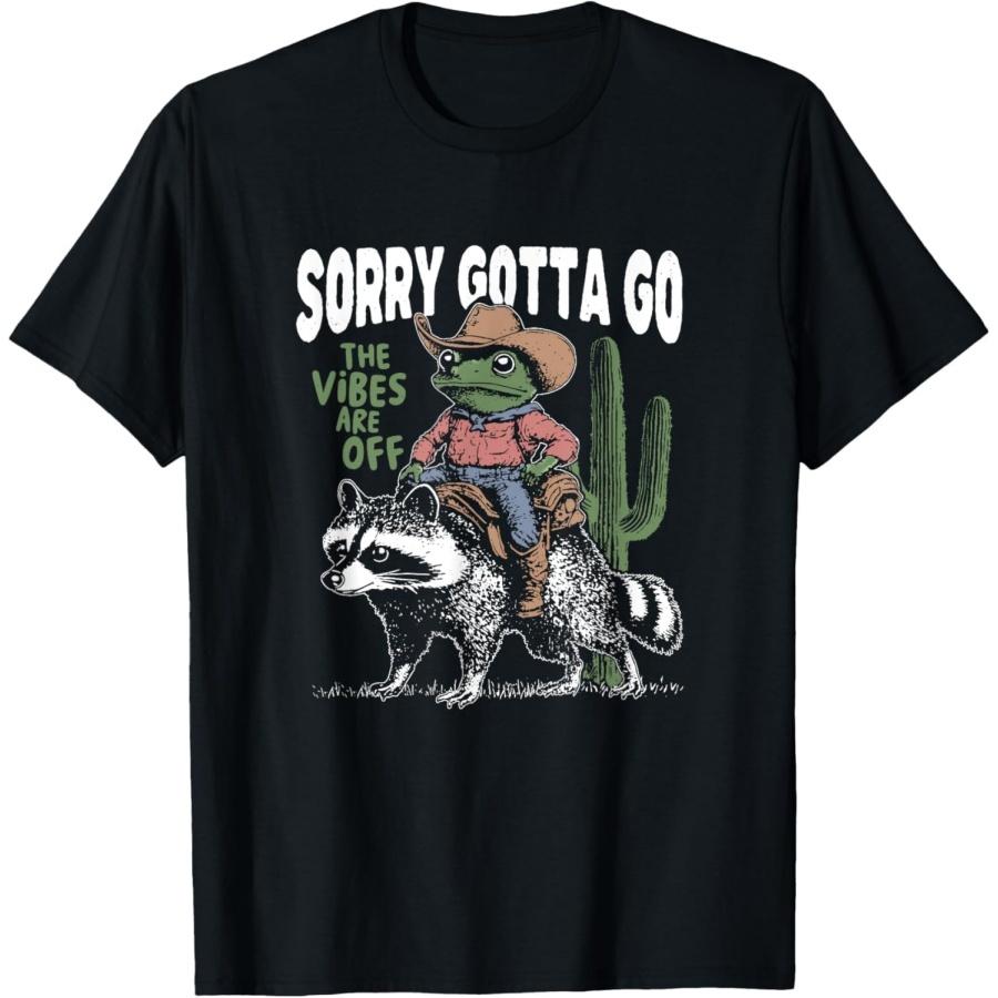 

AniuGEYANIU Sorry Gotta Go The Vibes are Off, Funny Raccoon Graphic T-Shirt XXXXXL різнокольоровий