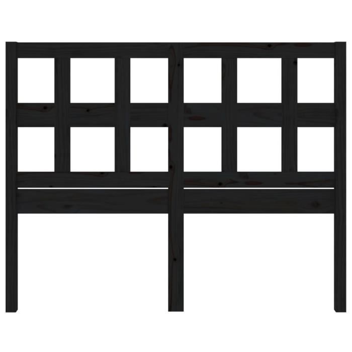 VidaXL Headboard Black 185.5x4x100 Cm Solid Pine Wood 818939