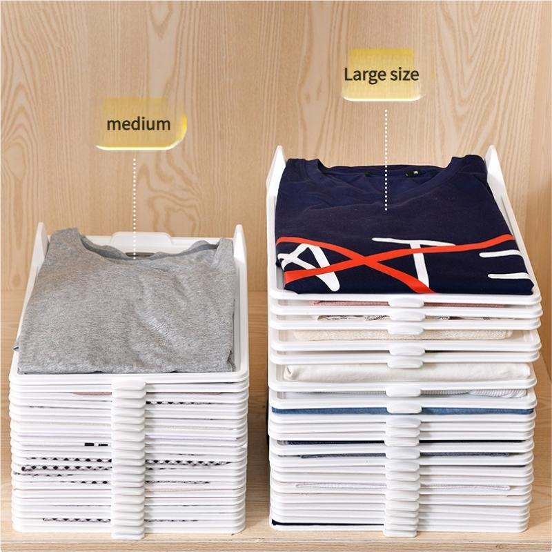 3Pcs Layered Folding Clothes Storage Board Pants T-Shirt Organizer Rack for Home Wardrobe Short Sleeve Classification Stacking Board