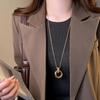 Retro Gold & Silver Swirl Pendant Necklace – Luxurious, Versatile Clavicle Chain