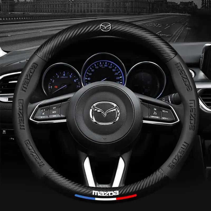 2025 Coprivolante per Auto in Fibra di Carbonio e Pelle Calda per Mazda 3 5 6 SKYACTIV Axela Atenza CX30 CX5 CX8 CX9 MX5 RX8 RX7 BT50 Ac