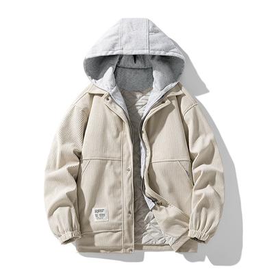 Fake Two-piece Corduroy Quilted Winter Thickened Jacket Men's Warm Cotton Jacket Men's Jacket