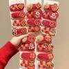4Pcs  Year Plush Pony Hairpin Atmosphere Bb Clip Cute Cartoon Year Of The Horse Hair Clips Red Series Hair Accessories Gifts