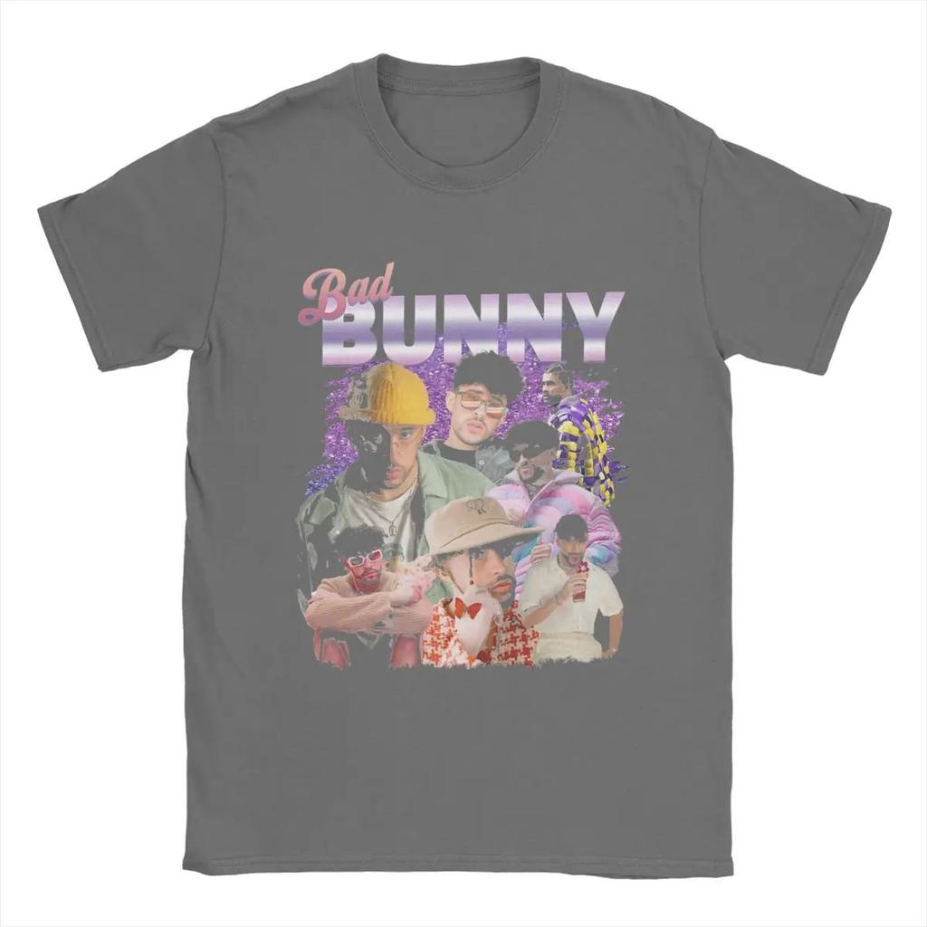Bad Bunny T Shirts Men's Pure Cotton Fashion T-Shirts O Neck Tees Short Sleeve Clothes Big Size