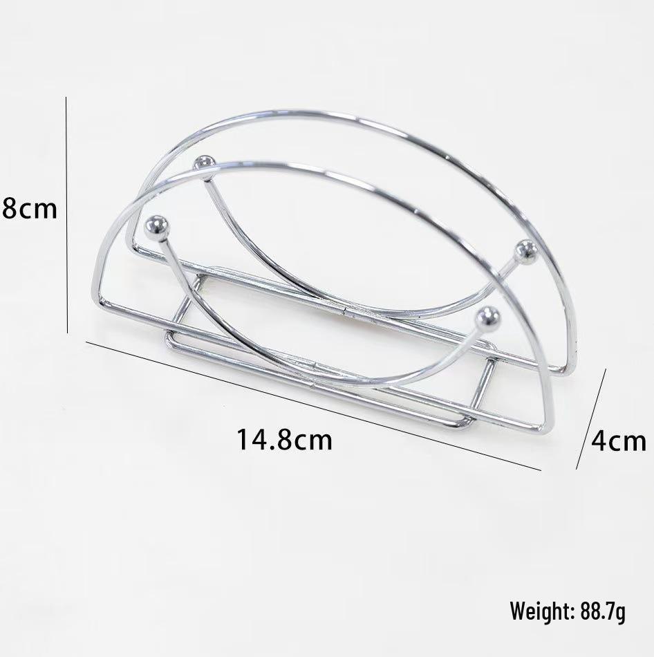Nordic Minimalist Wrought Iron Paper Towel Holder with Semicircular Design for Napkins and Table Numbers