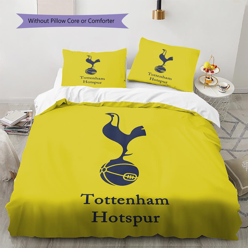 FC Tottenham Hotspur Logo Pattern Bedding Home Decoration Birthday Gift (1 * Duvet Cover + 2 * Pillowcase, Without Core)