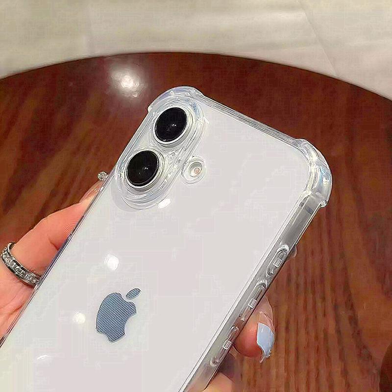 Luxury Transparent Black Silicone Soft Case For iPhone 16 15 14 13 12 11 Pro Max Plus Mini Clear Ultra Thin Cover Shockproof